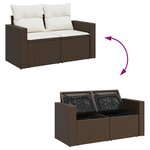 vidaXL Salon de jardin avec coussins 5 Pièces marron résine tressée