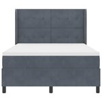 Lit Box Spring vidaXL avec Matelas et LED Gris Foncé 160x200 cm Velours