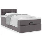 VidaXL Lit ottoman avec matelas gris 100x200 cm similicuir