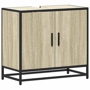 vidaXL Meuble de salle de bain avec lavabo Chêne Sonoma 65 x 33 x 60 cm Bois d'ingénierie