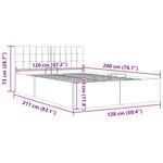 vidaXL Cadre de lit à rangement hydraulique sans matelas 120x200 cm