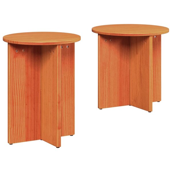 vidaXL Table basse 2 Pièces Marron cire 41 5 x 41 5 x 41 cm