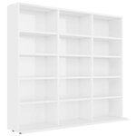vidaXL Armoire à CD Blanc brillant 100x23x89 5 cm Bois d’ingénierie