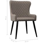 Vidaxl chaises de salle à manger 6 pièces taupe tissu