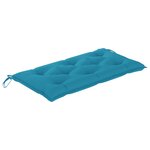 vidaXL Banc de jardin avec coussin bleu clair 112 cm Bois de teck