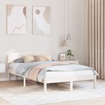 vidaXL Cadre de lit Blanc 120 x 190 cm Bois de pin massif