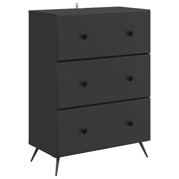 vidaXL Armoire à tiroirs Noir 66 x 34 5 x 90 cm Bois d'ingénierie