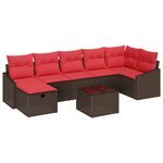 vidaXL Ensemble de Canapés avec coussin avec stockage 8 Pièces polyrotin