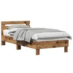 vidaXL Cadre de lit avec tête de lit Bois ancien 80 x 200 cm