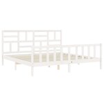 vidaXL Cadre de lit avec tête de lit blanc 200x200 cm bois massif