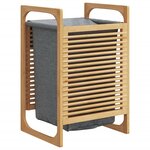 vidaXL Panier à linge avec sac gris 32x30x36 5 cm bambou