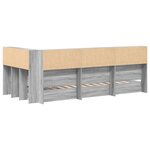 vidaXL Lit bibliothèque gris Sonoma 100x200 cm en bois d'ingénierie