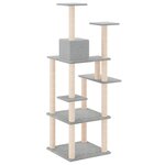 vidaXL Arbre à chat avec griffoirs en sisal Gris clair 153 cm