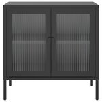 vidaXL Buffet noir 70x35x70 cm verre et acier