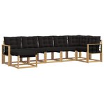 vidaXL Ensemble de canapés d'extérieur 7 pc Blanc et noir