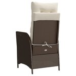 vidaXL Chaise inclinable de jardin repose-pied marron résine tressée