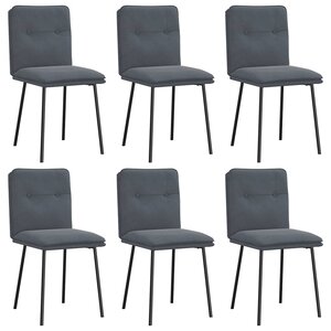 vidaXL Chaises à manger lot de 6 gris foncé velours
