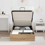 vidaXL Cadre de lit ottoman avec stockage Chêne artisanal 90 x 200 cm