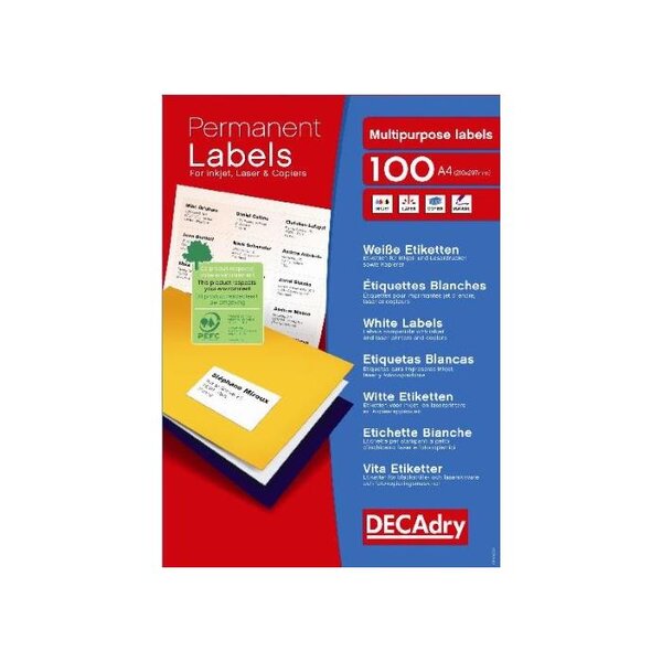 Boite de 1400 etiquettes blanches multi-usage 105 x 39 mm Decadry By Apli