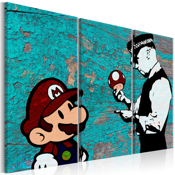 Tableau - banksy: cracked paint l x h en cm 120x80