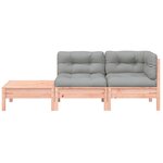 vidaXL Canapé de jardin et coussins repose-pied bois massif douglas