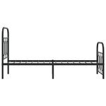 vidaXL Cadre de lit métal sans matelas avec pied de lit noir 75x190 cm