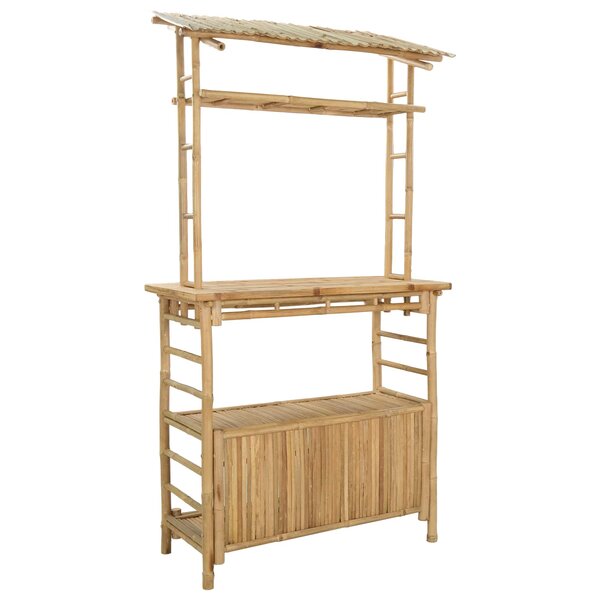 vidaXL Table de bar extérieure Naturel 110 x 50 x 210 cm Bambou
