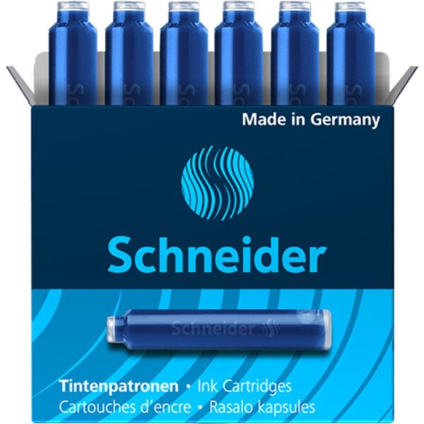 Cartouche d'encre Bleu royal effaçable Boîte 6 SCHNEIDER