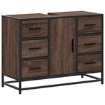vidaXL Armoire lavabo de salle de bain chêne marron bois d'ingénierie