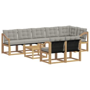 vidaXL Ensemble de canapés d'extérieur 9 Pièces Blanc et gris clair
