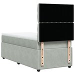 vidaXL Sommier à lattes de lit et matelas Gris clair 100x200cm Velours