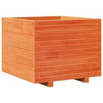 vidaXL Jardinière cire marron 60x60x49 5 cm bois de pin massif
