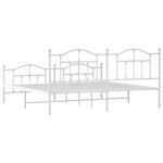 vidaXL Cadre de lit métal sans matelas et pied de lit blanc 193x203 cm