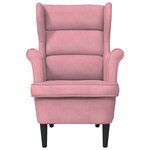 vidaXL Fauteuil rose velours