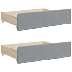 vidaXL Lit de jour avec gigogne et tiroirs gris clair 90x200 cm tissu
