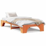 vidaXL Cadre de lit en pin massif 90x200 cm couleur brun ciré