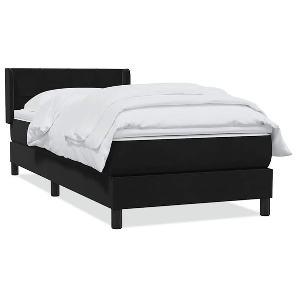 vidaXL Sommier à lattes de lit avec matelas noir 80x220 cm velours