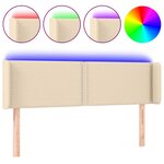 vidaXL Tête de lit à LED Crème 147x16x78/88 cm Tissu