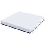 vidaXL Matelas Blanc et Bleu 180 x 200 cm Mousse à mémoire de gel