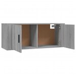 vidaXL Meuble TV mural Sonoma gris 100x34 5x40 cm