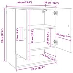 vidaXL Meuble mural chêne artisanal 60 x 31 x 70 cm Bois d'ingénierie