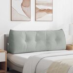 vidaXL Coussin de Dos Gris clair 140 x 24 x 50 cm Velours