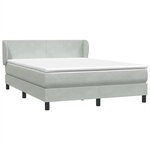 vidaXL Sommier à lattes de lit et matelas gris clair 140x210cm velours