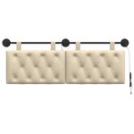 vidaXL Tête de lit suspendue Avec lumière LED Crème Tissu
