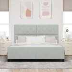 vidaXL Cadre de lit avec tête de lit Gris clair 180 x 200 cm Velours
