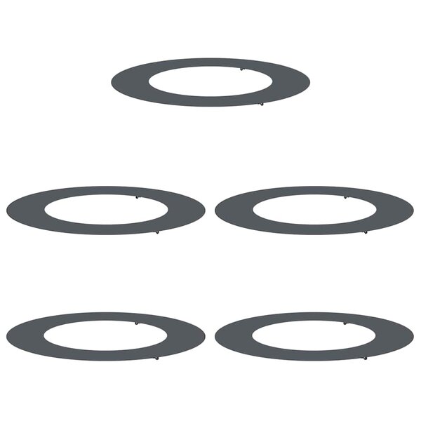 vidaXL Anneaux d'arbre plats 5 Pièces Anthracite Ø50 / 80 cm Acier