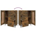 vidaXL Buffet Chêne fumé 69 5x34x90 cm Bois d'ingénierie
