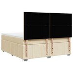 vidaXL Sommier à lattes de lit avec matelas Crème 180x200 cm Tissu