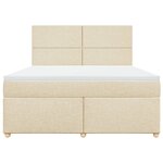 vidaXL Sommier à lattes de lit avec matelas Crème 180x200 cm Tissu