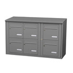 Bloc collectif Leabox 3x2 grade 3 simple face extérieur fixation murale gris poussière ral 7037 finition brillante